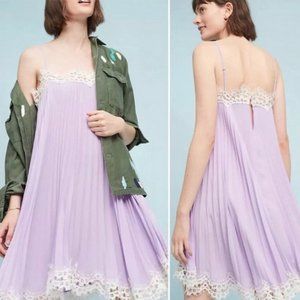Moulinette Soeurs Lilac Swing Dress w/ Lace Detail